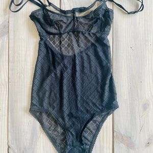 Else Diamond Stretch Lace Underwire Bodysuit XS